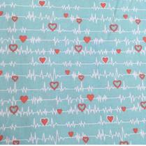 Tecido tricoline coleção batimentos fundo tiffany 0,50x1,50 mts