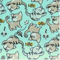 Tecido tricoline coleção bebê gato verde claro 0,50 x 1,50 mts