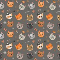 Tecido Tricoline Coleção Cat Lovers 0,50x1,50 mt