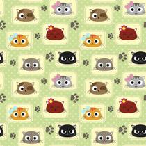 Tecido Tricoline Coleção Cat Lovers 0,50x1,50 mt