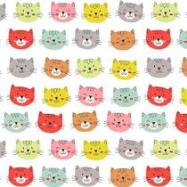 Tecido Tricoline Coleção Cat Lovers 0,50x1,50 mt