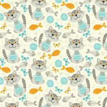 Tecido Tricoline Coleção Cat Lovers 0,50x1,50 mt
