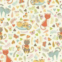 Tecido Tricoline Coleção Cat Lovers 0,50x1,50 mt