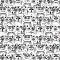 Tecido Tricoline Coleção Cat Lovers 0,50x1,50 mt