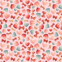 Tecido Tricoline Corações e Laços - Caminho das Cores - Peripan - 50 cm x 150 cm Tecido Tricoline Corações e Laços - Caminho das Cores - Peripan - 50 cm x 150 cm