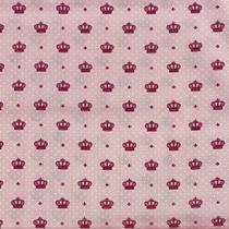 Tecido Tricoline Coroa Rosa - 1,50m de Largura Tecido Tricoline Coroa Rosa - 1,50m de Largura