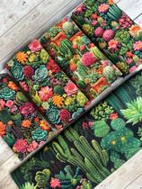 Tecido Tricoline Digital 100% algodão - 5 paninhos 50x75 cm cada - Kit Digital Cactos