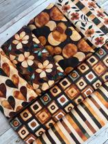 Tecido Tricoline Digital 100% algodão - 6 paninhos 50x75 cm cada - Kit Essência Dany Atelie