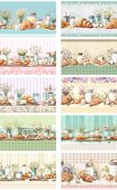 Tecido Tricoline Digital 100% algodão - Barrado 55x75 cm (5 Faixas) Croissant