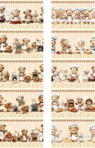 Tecido Tricoline Digital 100% algodão - Barrado 55x75 cm cada - Ursinho Padeiro