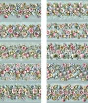 Tecido Tricoline Digital 100% algodão - Barrado Frutas e Flores 55x150cm Tecido Tricoline Digital 100% algodão - Barrado Frutas e Flores 55x150cm