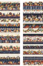 Tecido Tricoline Digital 100% algodão - Barrados Frutas Marinho - 55x150cm Tecido Tricoline Digital 100% algodão - Barrados Frutas Marinho - 55x150cm