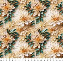 Tecido Tricoline Digital 3D Floral - 50 x 150 cm