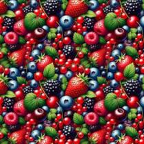 Tecido Tricoline Digital 3D Frutas 100% Algodão 1mt x 1,50mt Artesanato e Costura Criativa -