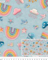 Tecido Tricoline Digital Afável Arco-íris - Coleção Lúdica - Tecidos Caldeira - 50 cm x 150 cm