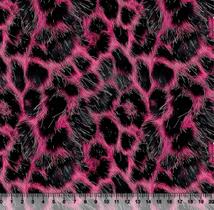 Tecido Tricoline Digital Animal Print Onça Rosa 3D Tecido Tricoline Digital Animal Print Onça Rosa 3D