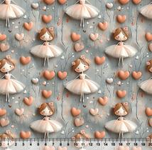 Tecido Tricoline Digital Bailarina Fundo Cinza Tecido Tricoline Digital Bailarina Fundo Cinza