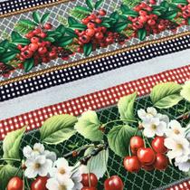 Tecido Tricoline Digital Barrado Frutas 10 faixas Estampas Costura Criativa e Artesanato Tecido Tricoline Digital Barrado Frutas 10 faixas Estampas Costura Criativa e Artesanato