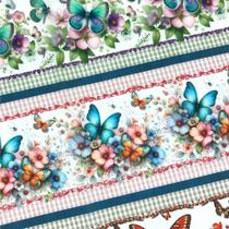 Tecido Tricoline Digital Barrados 100% Algodão 10 faixas Várias Estampas Tecido Tricoline Digital Barrados 100% Algodão 10 faixas Várias Estampas