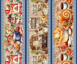 Tecido Tricoline Digital Barrados Geleias e Doces - 55cm x 1,50mt Tecido Tricoline Digital Barrados Geleias e Doces - 55cm x 1,50mt