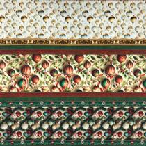 Tecido Tricoline Digital Barrados Natal Enfeite de Bolinha 55x 1,50 mt