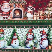 Tecido Tricoline Digital Barrados Natal Papai Noel 10 Faixas 100 Algodão Tecido Tricoline Digital Barrados Natal Papai Noel 10 Faixas 100 Algodão