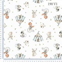 Tecido Tricoline Digital - Bichinhos no Circo - Ibirapuera - 50 x 150 cm