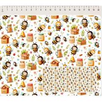 Tecido tricoline digital Coleção Lady Bees abelhinhas 50 x 150 cm Tecido tricoline digital Coleção Lady Bees abelhinhas 50 x 150 cm