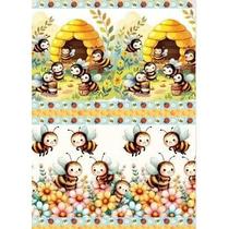 Tecido tricoline digital Coleção Lady Bees barrado joaninhas e abelhas 55 x 150 cm Tecido tricoline digital Coleção Lady Bees barrado joaninhas e abelhas 55 x 150 cm