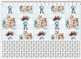 Tecido Tricoline Digital Country Infantil Menino e tóneis 50 x 150 cm