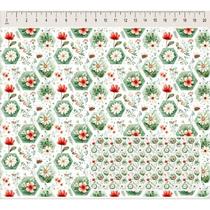 Tecido Tricoline Digital Cute Girls floral em hexágono 50 x 150 cm Tecido Tricoline Digital Cute Girls floral em hexágono 50 x 150 cm