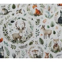 Tecido Tricoline Digital Cute Wild Animals, Infantil, 50x150cm, Fernando Maluhy, 100% Algodão Tecido Tricoline Digital Cute Wild Animals, Infantil, 50x150cm, Fernando Maluhy, 100% Algodão