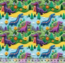 Tecido Tricoline Digital Dino 3D 84516 - 1mt x 1,50mt