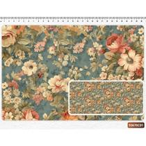 Tecido Tricoline Digital Fernando Maluhy Coleção Vintage Floral Flores Pequenas com Fundo Verde 50x150 cm Tecido Tricoline Digital Fernando Maluhy Coleção Vintage Floral Flores Pequenas com Fundo Verde 50x150 cm