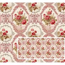 Tecido Tricoline Digital Fernando Maluhy Coleção Vintage Red Arabesco, 50x150 cm, 100% Algodão