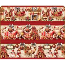 Tecido Tricoline Digital Fernando Maluhy Natal com Papai Noel e Cenário Natalino 55x150 cm, 100% Algodão