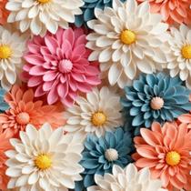 Tecido Tricoline Digital Floral 1mt x 1,50 mt 100% Algodão Artesanato, Mesa posta, Decoração - Tecido Tricoline Digital Floral 1mt x 1,50 mt 100% Algodão Artesanato, Mesa posta, Decoração -