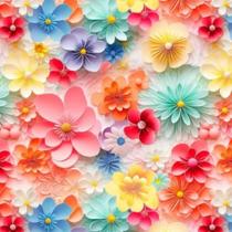 Tecido Tricoline Digital Floral 1mt x 1,50 mt 100% Algodão Artesanato, Mesa posta, Decoração - Tecido Tricoline Digital Floral 1mt x 1,50 mt 100% Algodão Artesanato, Mesa posta, Decoração -