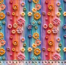 Tecido Tricoline Digital Floral Trico Colors 3D