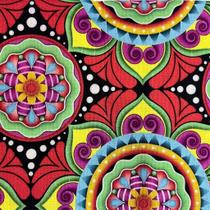 Tecido tricoline digital mandalas cor 490 - 50x1,40 mts - igaratinga