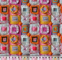 Tecido Tricoline Digital Quadrados Tricô 3D 96729