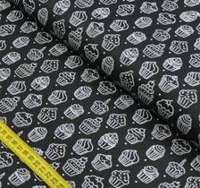 Tecido Tricoline - Essentials Cupcake Preto (0,50x1,50) Tecido Tricoline - Essentials Cupcake Preto (0,50x1,50)