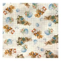 Tecido tricoline estampa digital 1.50mts/larg palha páscoa metro