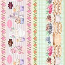 Tecido Tricoline Estampa Digital Barrado Bolos - Peripan - 50 x 150 cm - Ideal para Artesanato e Patchwork