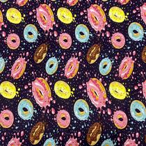 Tecido Tricoline Estampa Digital Donuts Doce