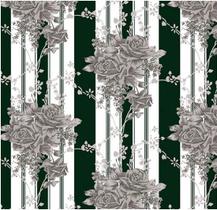 Tecido Tricoline Estampa Flora Cor 02 (Preto) - Medida 0,50x1,50 metros