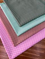 Tecido Tricoline Estampa Poá 100% Algodão Kit 4 Cortes 50cmx70cm