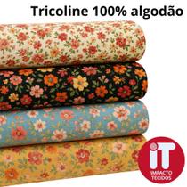 Tecido TRICOLINE Estampado 100% Algodão 50cmx1,50m Est 101 a 133