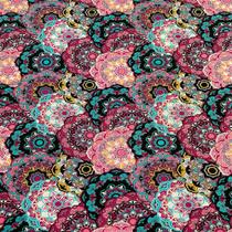 Tecido Tricoline Estampado Arabesco Rosa e Turquesa - 1,50m de Largura Tecido Tricoline Estampado Arabesco Rosa e Turquesa - 1,50m de Largura