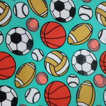 Tecido Tricoline Estampado Bola Fundo Verde